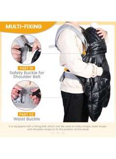 Orzbow Winter Baby Carrier Cover With Detachable Hood, Waterproof & Windproof, Universal For Baby Carriers And Baby Waist Stool, Baby Bunting Bag For Car Seats And Strollers With Storage Bag, Black  - Image 4