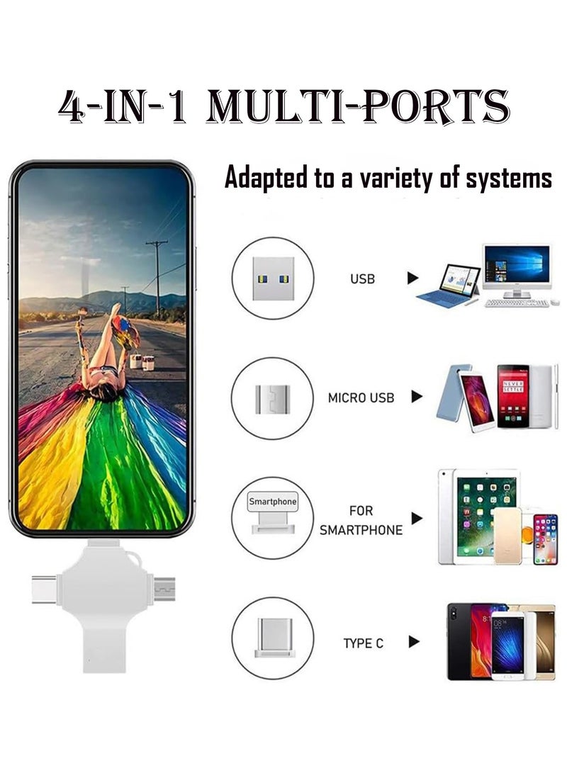 CubeG USB 3.0 Flash Drive 128 GB 4-in-1  Multi-conversion Interface Memory Stick with USB/Type C/Micro USB and Lightning Ports for iPhone/ipad/iPod/Computer/iOS and Android/PC - Image 2