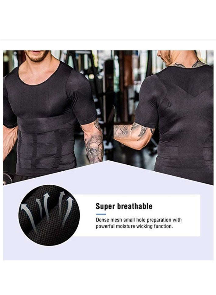 Generic - Men's Slimming Tank Top Body Shaper Compression Shirts For Men Slim Undershirts Abs Vest For Workout Abdomen - Image 1