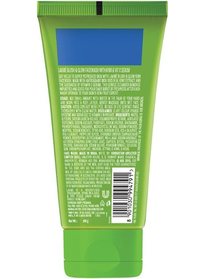 LAKME FACEWASH BLUSH & GLOW KIWI 100G - Image 2