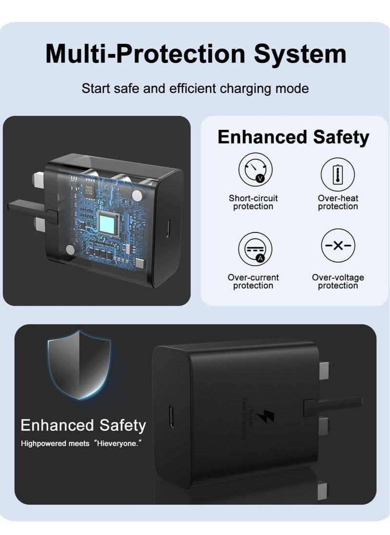 45W USB-C Fast Charger for Samsung Galaxy S24/S23 Series with 6.6ft USB-C to C Cable – PPS Fast Charging Adapter - Image 3