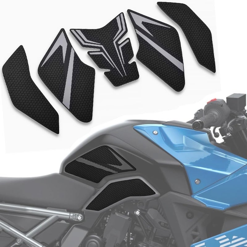 LEDISHUN Motorcycle Fuel Tank Traction Pad Side Gas Knee Grip Protective Sticker Protector for Suzuki Vehicle GSX8S GSX8R GSX 8S GSX 8R GSX8S GSX8R Gray - Image 2