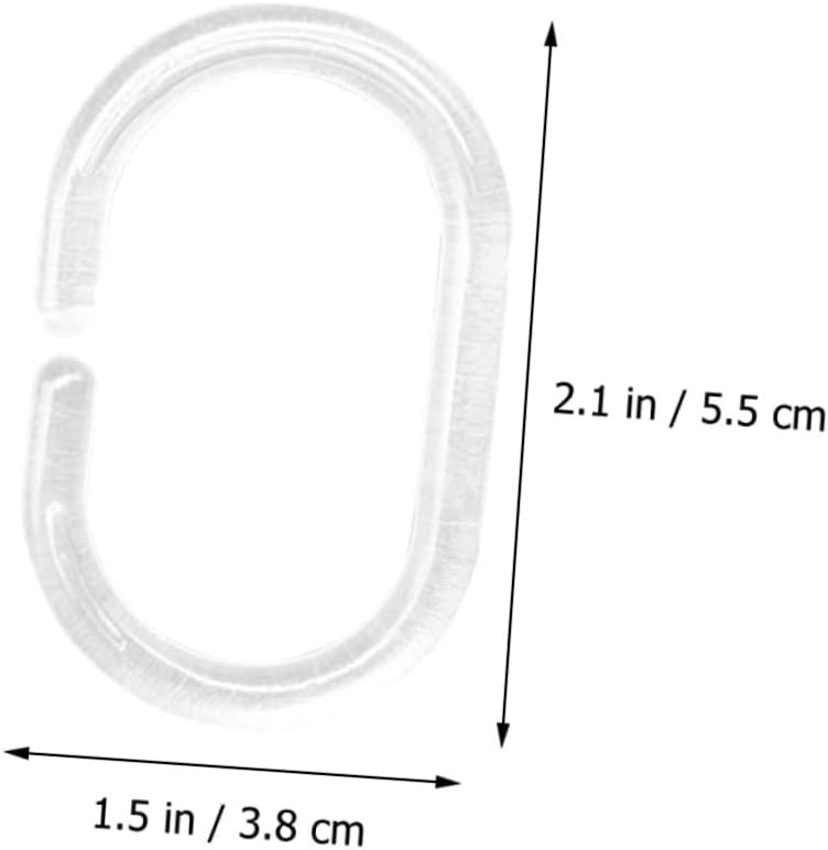 C Shaped Clear Plastic Shower Curtain Hooks 12 Pack Easy Install Rustproof Bathroom - Image 5