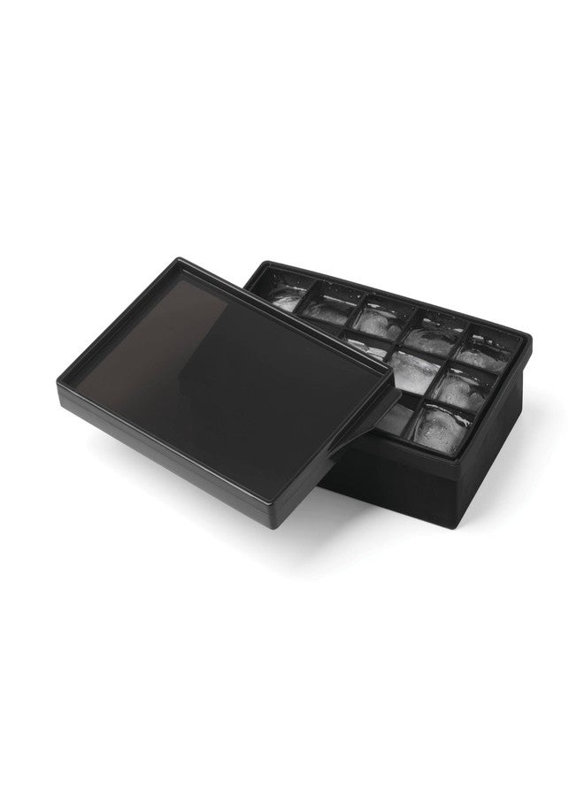 Cambridge 9468IMTW 15-Cube Black Silicone Ice Mold With Lid - Image 1
