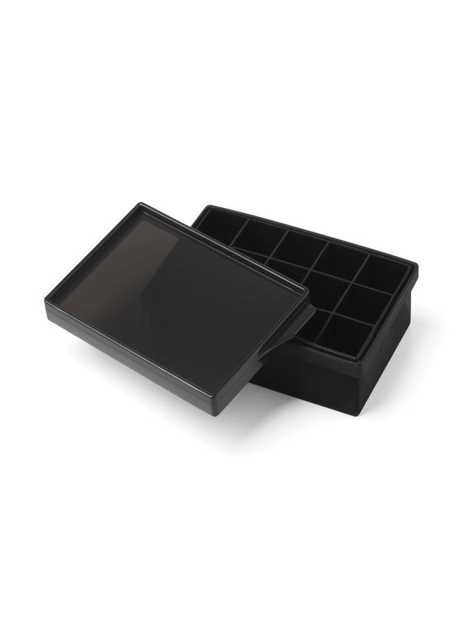Cambridge 9468IMTW 15-Cube Black Silicone Ice Mold With Lid - Image 2