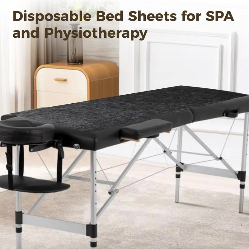 100-Pack Black Disposable Bed Sheets For Lash And Massage Tables, Waterproof Non-Woven Covers, 31 X 71 Inches, Ideal Spa Essential For Clean And Convenient Sessions - Image 3