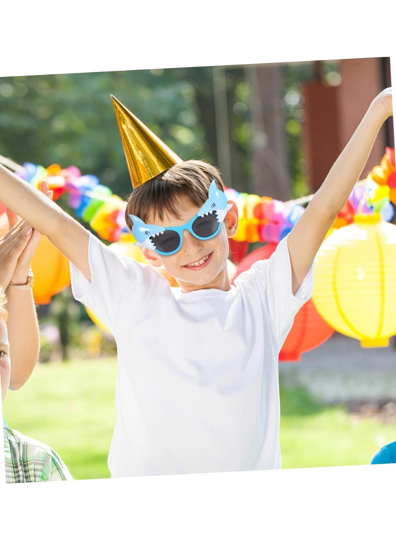 CMGTYYD 3Pcs Sunglasses Eyeglasses Novelty Costume Sunglasses for Boys Girls Birthday Ocean Theme Party Decoration for Boys and Girls Party Glasses Fun Beach Theme Shark Decor - Image 2