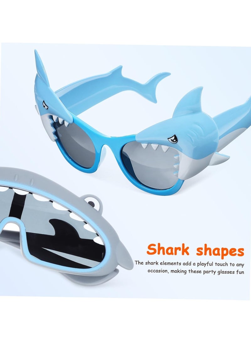3Pcs النظارات الشمسية للرجال والنساء النظارات الشمسية ملابس جديدة غريبة للأولاد والفتيات عيد ميلاد البحار احتفالات ديكور الاحتفالات النظارات متعة الشاطئ موضوع أسماك القرش ديكور