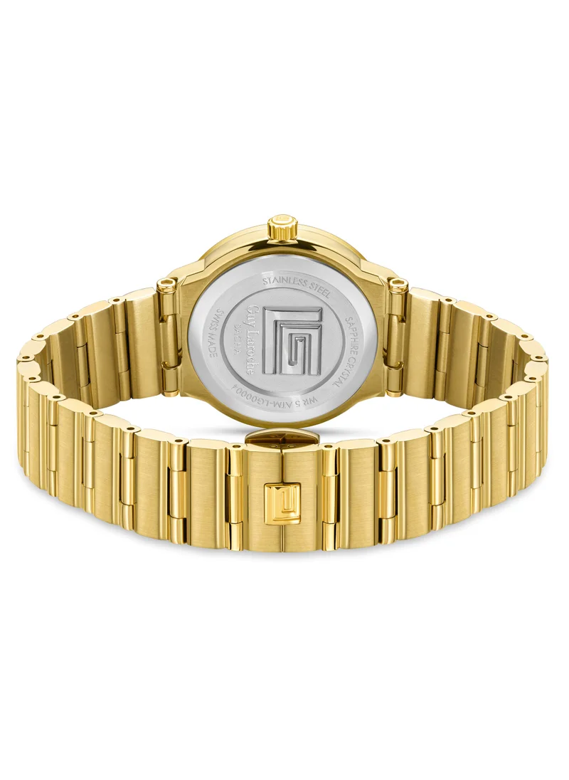 Guy Laroche Sacha Watch for Women with Gold Stainless Steel Bracelet 32 mm 5 Atm