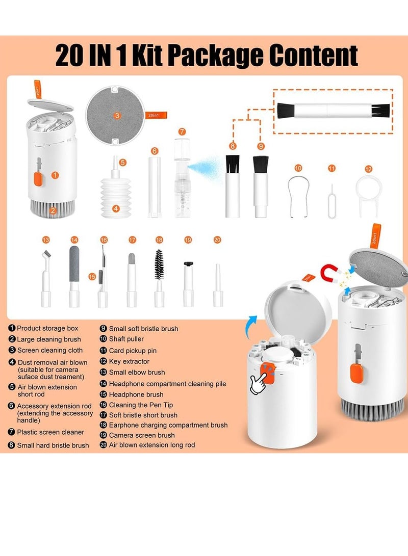 ELTRAZONE "20-in-1 Keyboard Cleaning Kit – Includes Brushes, AirPods Pro 1/2 & Screen Cleaners, and Tools for Keyboards, Laptops, Mobile Phones, and PC Monitors" - Image 3