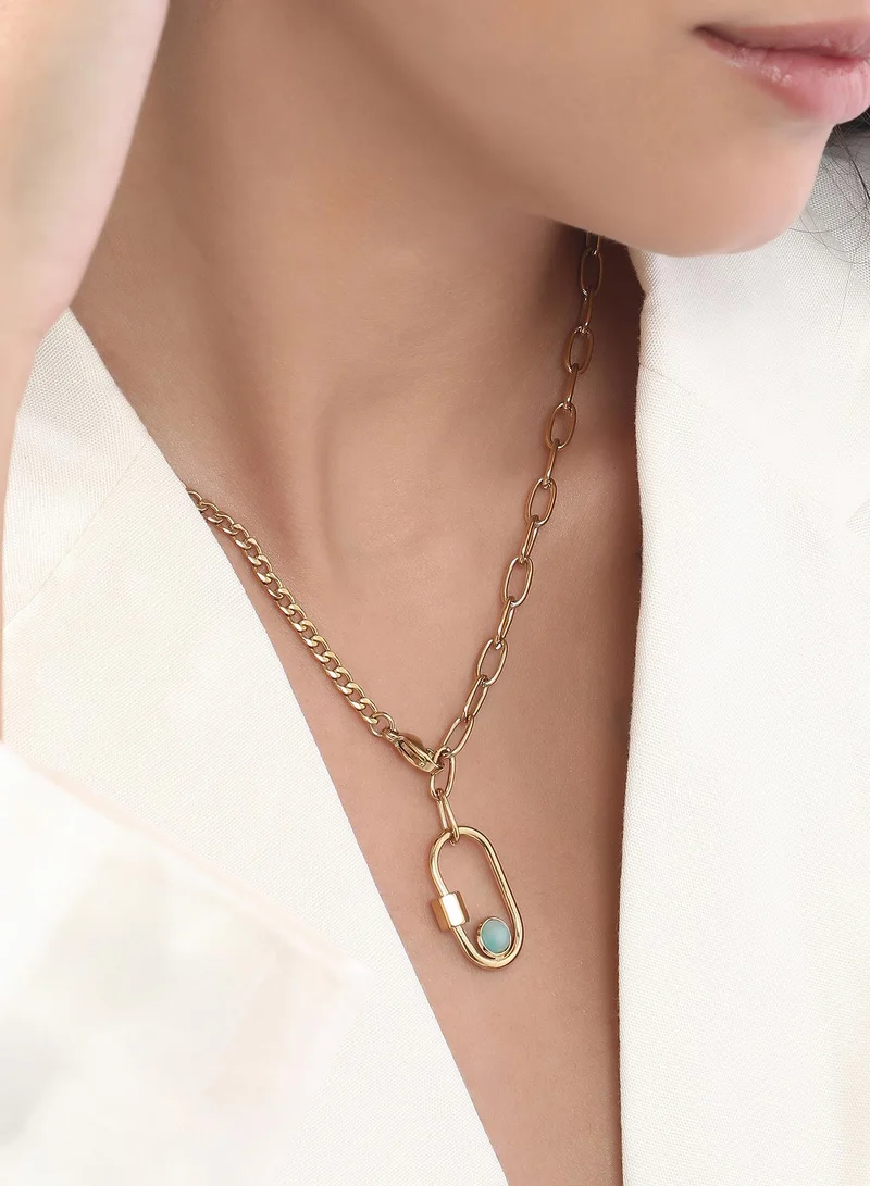 SOHI Carabiner Stone Necklace