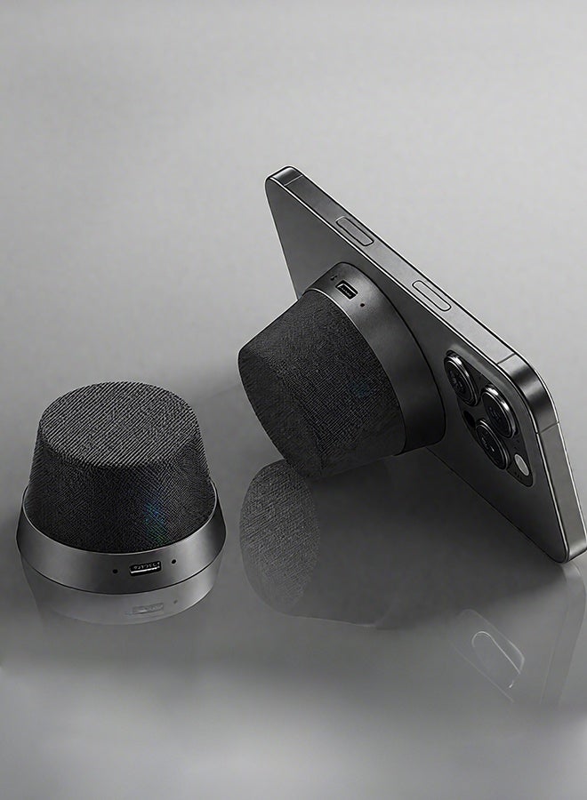 Walpck Bluetooth Magnetic Base Speaker，Portable Wireless Speaker with 360° Stereo Sound, Phone Stand Function,40mm Dynamic Drivers, IPX6 Waterproof, Long-Lasting 12H Playtime,and Bluetooth V5.3, (Black) - Image 1