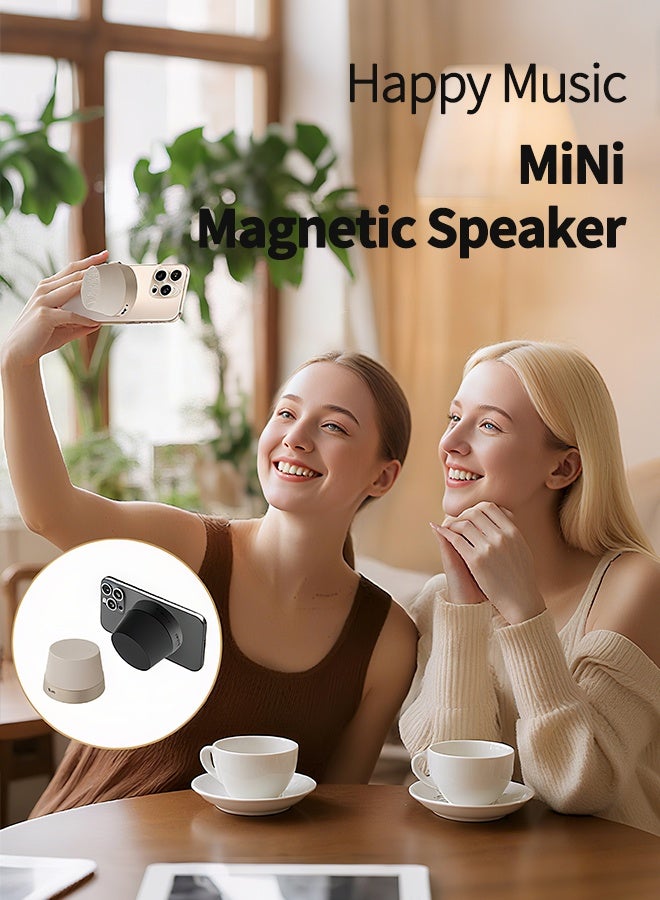 Walpck Bluetooth Magnetic Base Speaker，Portable Wireless Speaker with 360° Stereo Sound, Phone Stand Function,40mm Dynamic Drivers, IPX6 Waterproof, Long-Lasting 12H Playtime,and Bluetooth V5.3, (Black) - Image 3