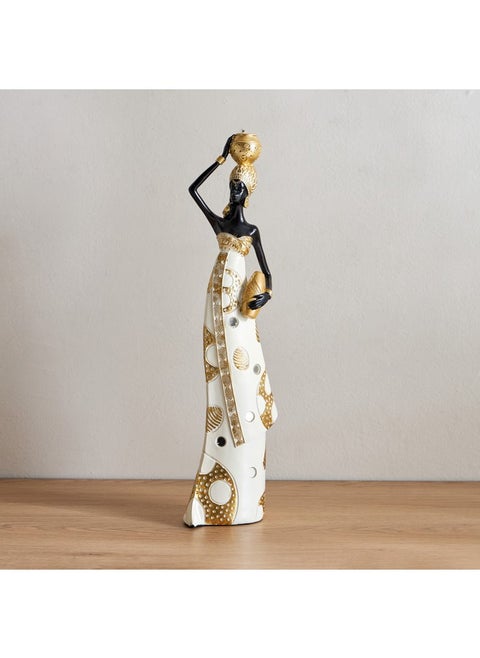 Marcel Polyresin Lady with Pot on Head 11 x 8 x 41.5 cm