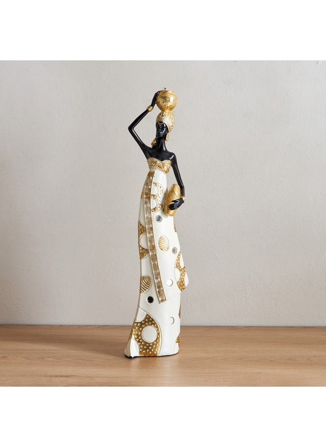 Marcel Polyresin Lady with Pot on Head 11 x 8 x 41.5 cm