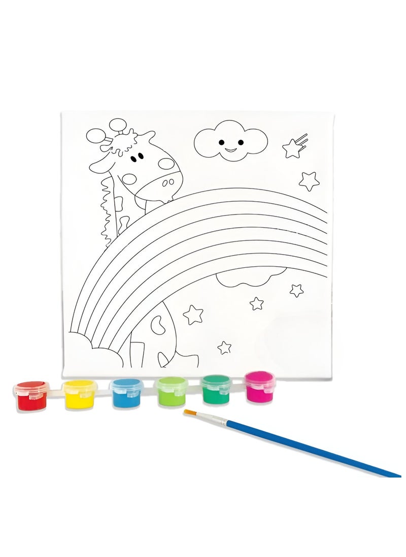 VIO 3 Pack Assorted Painting Canvas Kit Brus Paints Pre-Drawn Gift Set for Girls and Boys Birthday Party Favors for Artists Travel Vacation Holiday Fun Activity Creativity Imagination Style 2  - Image 3