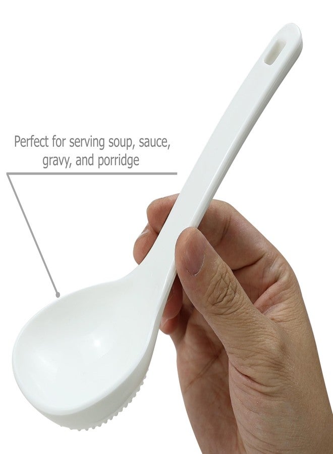 EIKS 2 Pack Plastic Soup Ladle Serving Spoon for Serving Cooking Mixing Stews Noodles Rice Soup - 7.5 inch Long - Image 2