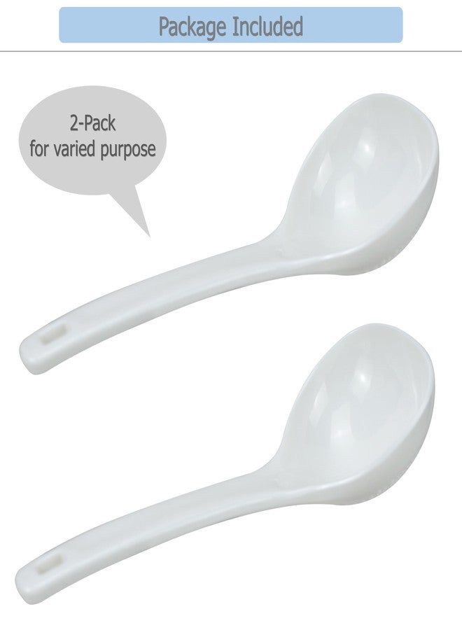 EIKS 2 Pack Plastic Soup Ladle Serving Spoon for Serving Cooking Mixing Stews Noodles Rice Soup - 7.5 inch Long - Image 4