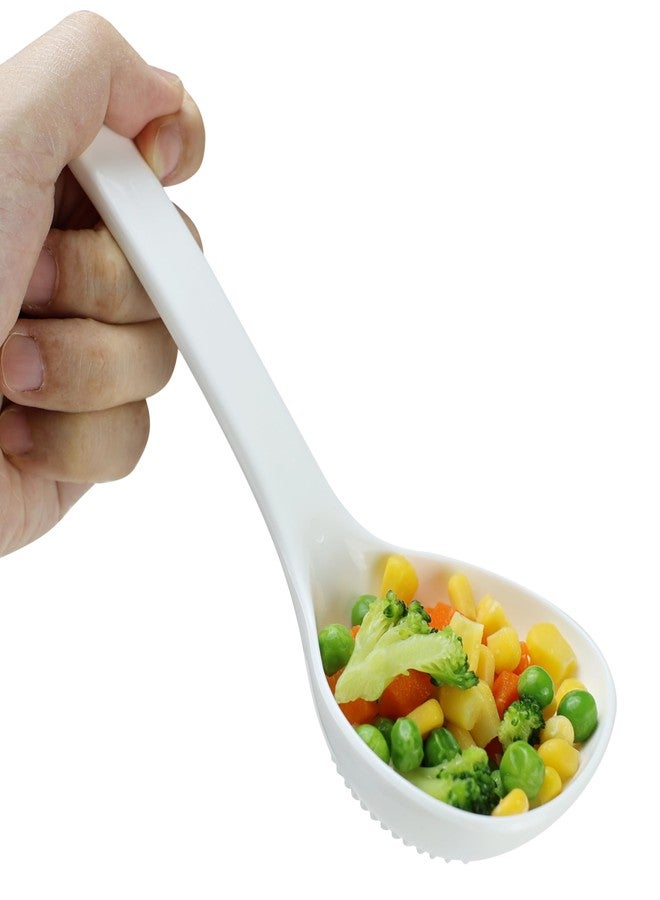 EIKS 2 Pack Plastic Soup Ladle Serving Spoon for Serving Cooking Mixing Stews Noodles Rice Soup - 7.5 inch Long - Image 1