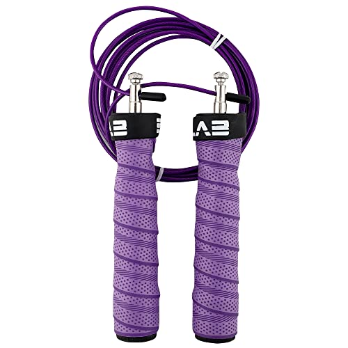 Burnlab Pro Performace Skipping Rope - Anti Slip, Adjustable, Ball Bearing Design for Gym, Crossfit, Double Unders, Speed Jumping, Boxing, Cardio and Weight Loss - for Men and Women (Purple) - Image 3