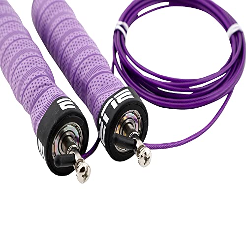Burnlab Pro Performace Skipping Rope - Anti Slip, Adjustable, Ball Bearing Design for Gym, Crossfit, Double Unders, Speed Jumping, Boxing, Cardio and Weight Loss - for Men and Women (Purple) - Image 2
