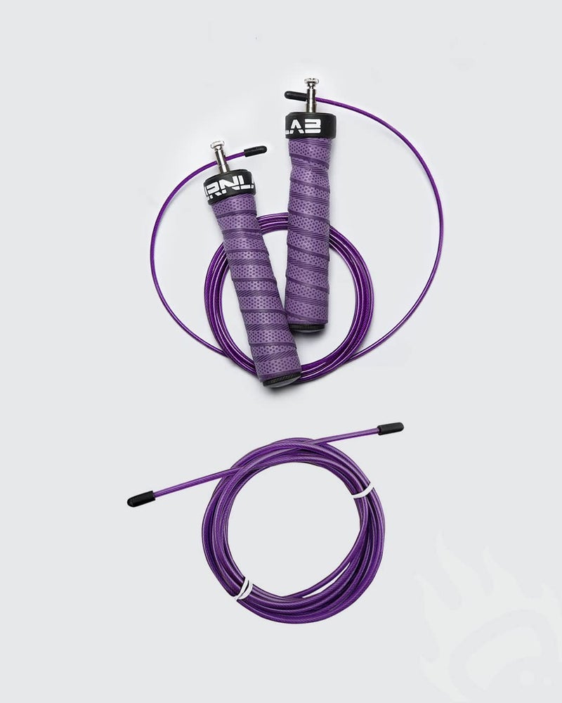 Burnlab Pro Performace Skipping Rope - Anti Slip, Adjustable, Ball Bearing Design for Gym, Crossfit, Double Unders, Speed Jumping, Boxing, Cardio and Weight Loss - for Men and Women (Purple) - Image 1