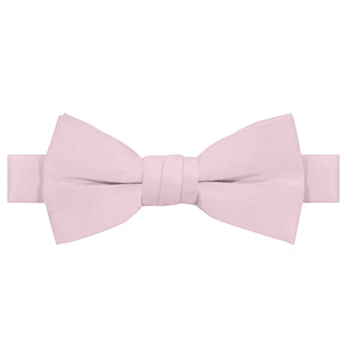 Jacob Alexander Boy's Kids Pretied Banded Adjustable Solid Color Bowtie - Bridal - Image 1