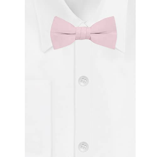 Jacob Alexander Boy's Kids Pretied Banded Adjustable Solid Color Bowtie - Bridal - Image 2
