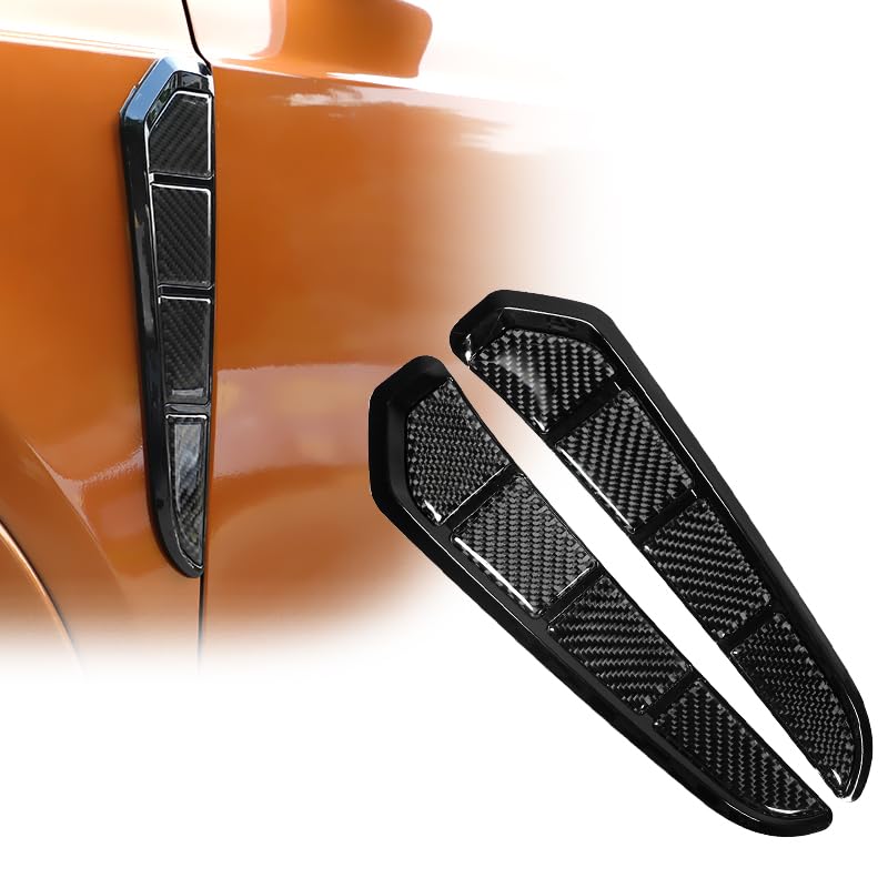 Janvitha Universal Car Decorative Side Fender Air Vent Decorative Sticker – Carbon Fiber Look, ABS Plastic, 3D Sports Styling for Exterior Car Body – Pack of 2 (Black) - Image 2