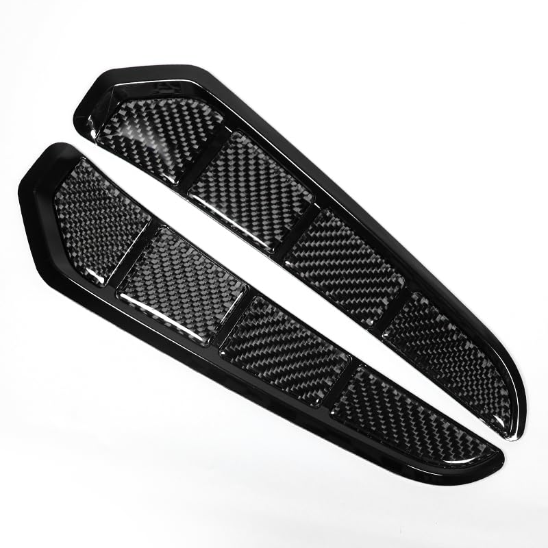 Janvitha Universal Car Decorative Side Fender Air Vent Decorative Sticker – Carbon Fiber Look, ABS Plastic, 3D Sports Styling for Exterior Car Body – Pack of 2 (Black) - Image 1