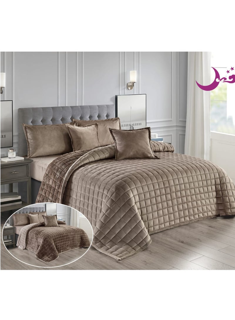 مفرش مضغوط مخمل مشجر شتوي مزدوج