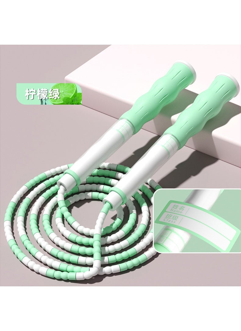Generic Childrens bamboo rope skipping wholesale Primary School kindergarten beginner adjustable rope skipping exam special signature rope skipping Light green [basic model] name can be written, good quality, soft bamboo joint