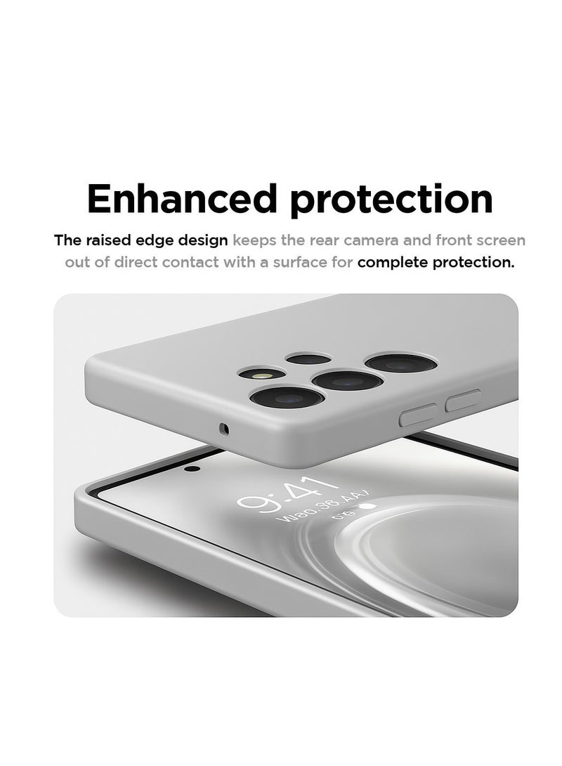 PROTECT Premium Silicon Magnetic Phone Case for Samsung S25 Ultra | Silver, Anti-Scratch, Full Protection, Wireless Charging Compatible, High Quality - Model: SMS25USLV - Image 4