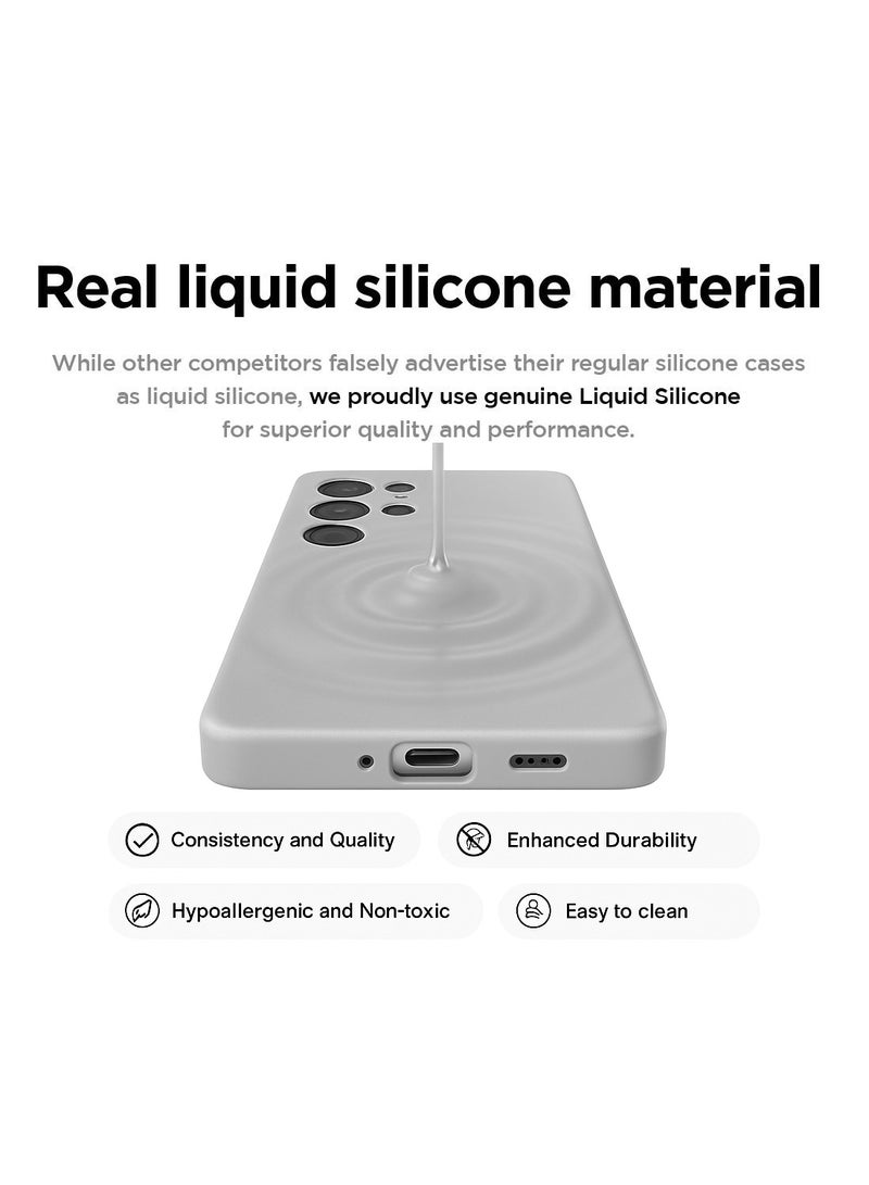 PROTECT Premium Silicon Magnetic Phone Case for Samsung S25 Ultra | Silver, Anti-Scratch, Full Protection, Wireless Charging Compatible, High Quality - Model: SMS25USLV - Image 2