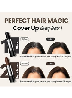 MOOYAM For Beauty Hair- Hair Dye Pen Disposable Hair Dye Lipstick Pen for Covering Gray Hair ,Long Lasting Fast Staining, Instant Grey Hair Concealer 02# Dark Brown  - Image 4