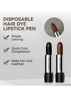 MOOYAM For Beauty Hair- Hair Dye Pen Disposable Hair Dye Lipstick Pen for Covering Gray Hair ,Long Lasting Fast Staining, Instant Grey Hair Concealer 02# Dark Brown  - Image 3