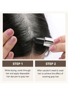 MOOYAM For Beauty Hair- Hair Dye Pen Disposable Hair Dye Lipstick Pen for Covering Gray Hair ,Long Lasting Fast Staining, Instant Grey Hair Concealer 02# Dark Brown  - Image 5