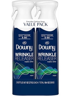 Downy Wrinkle Releaser Spray, All in One Formula, Removes Wrinkles, Static and Odor Eliminator, Light Fresh Scent, 9.7 Fl Oz, Pack of 2  - Image 1