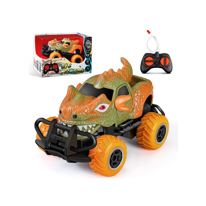 Zikra Dinosaur Remote Control Car Toys Mini RC Race Car Monster Trucks Toddler Gifts Stunt Toy Car for Boys Age 3 5 6 4 7 - Image 1