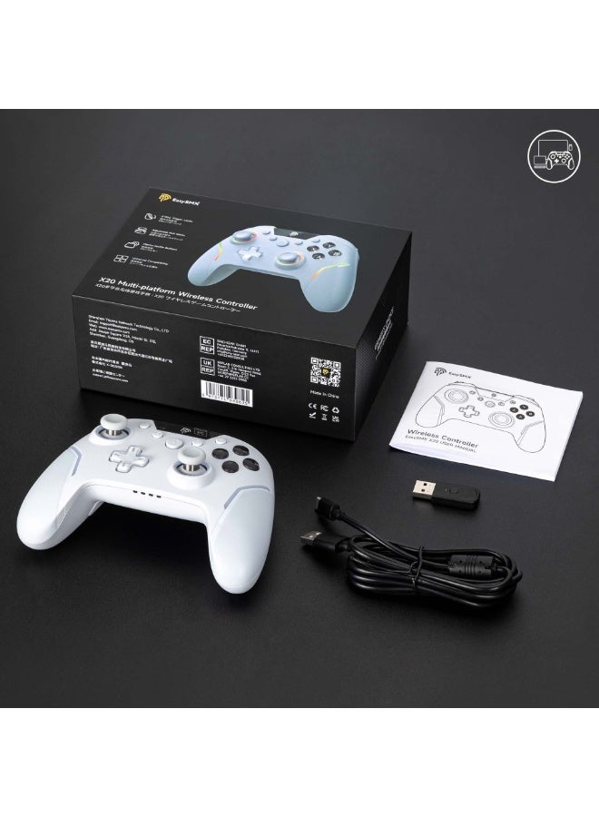 EasySMX Professional Gamepad EasySMX X20 Bluetooth Gaming Controller for PC/Steam/iPhone/Android/Android TV/Switch with Detachable Hall Joysticks/Hall Triggers with 2-Way Lock /RGB Lighting/Mechanical Buttons Solid 1000Hz Polling Rate 6-Axis Gyro 4 Program Back Buttons Adjustable Vibration 1000mAh Battery - Image 2