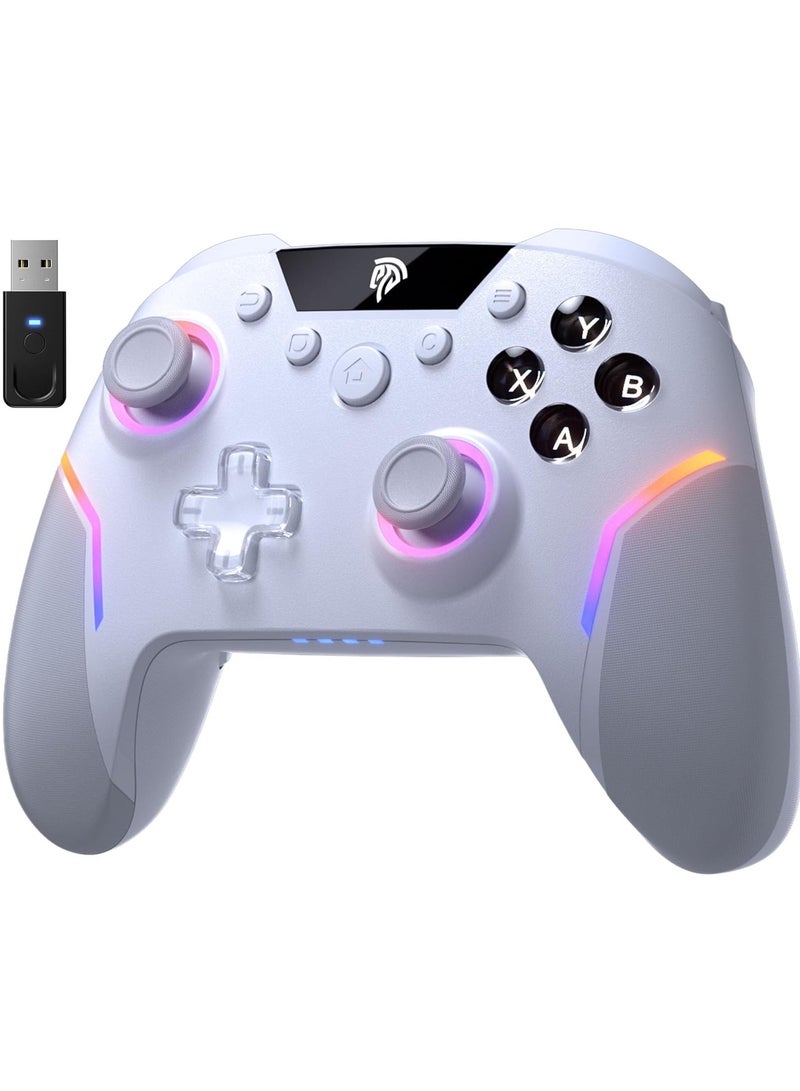 EasySMX Professional Gamepad EasySMX X20 Bluetooth Gaming Controller for PC/Steam/iPhone/Android/Android TV/Switch with Detachable Hall Joysticks/Hall Triggers with 2-Way Lock /RGB Lighting/Mechanical Buttons Solid 1000Hz Polling Rate 6-Axis Gyro 4 Program Back Buttons Adjustable Vibration 1000mAh Battery - Image 1