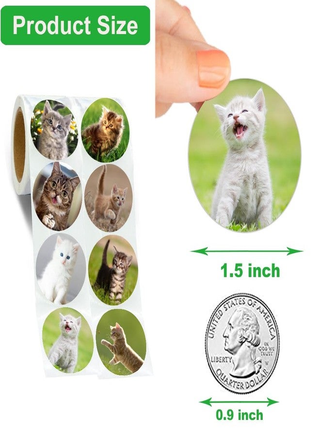 Hohamn Cat Stickers for Kids Teachers 1.5 Inch 600Pcs Cat Stickers for Kids Birthday Party School Reward Giveaways - Image 3