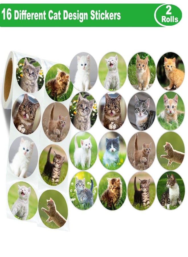Hohamn Cat Stickers for Kids Teachers 1.5 Inch 600Pcs Cat Stickers for Kids Birthday Party School Reward Giveaways - Image 2