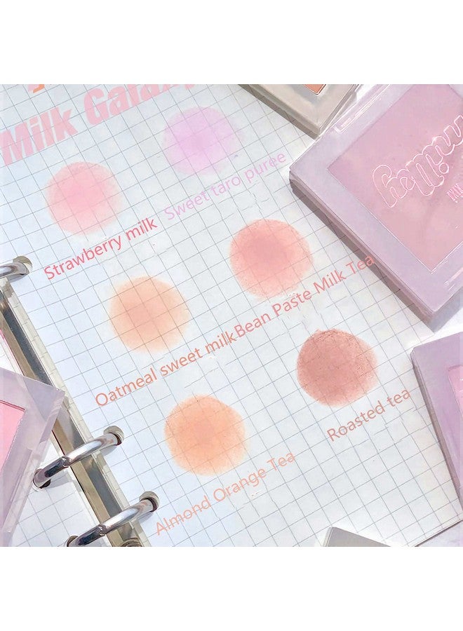 SURORAIN Blush Palette, Milk Galaxy Soft Mist Blush Monochrome Blush Palette Matte Vitality Nude Makeup Rouge Repair Blush Portable Daily Light Makeup Pink Tender Girl Beautiful Woman (Oat sweet milk) - Image 4