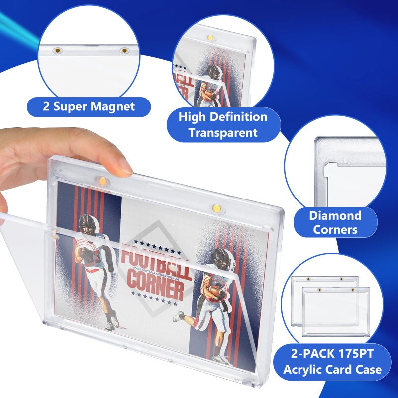 DEDC Vertical Booklet Magnetic Case Storage Magnet Card Holder Cardholder 175PT One Touch Trading Baseball Cards Protector UV Protection Display Showcase No PVC(2CT-134mm) - Image 3