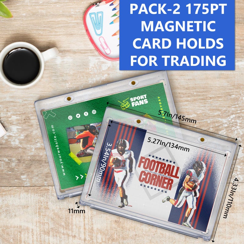 DEDC Vertical Booklet Magnetic Case Storage Magnet Card Holder Cardholder 175PT One Touch Trading Baseball Cards Protector UV Protection Display Showcase No PVC(2CT-134mm) - Image 2