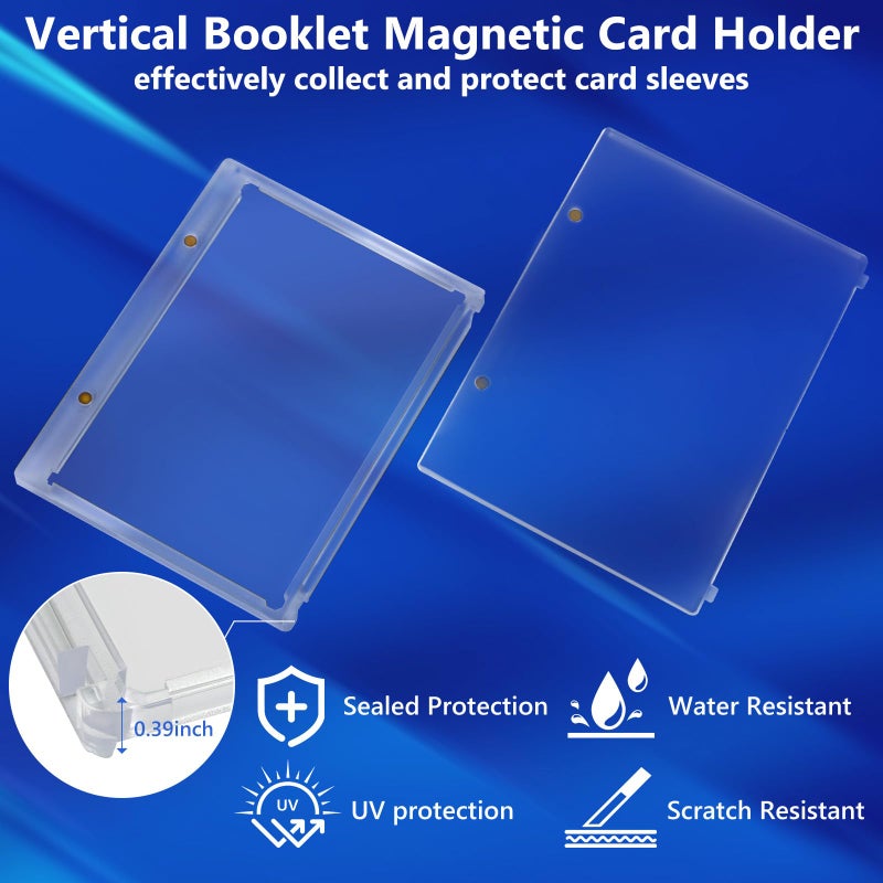 DEDC Vertical Booklet Magnetic Case Storage Magnet Card Holder Cardholder 175PT One Touch Trading Baseball Cards Protector UV Protection Display Showcase No PVC(2CT-134mm) - Image 5