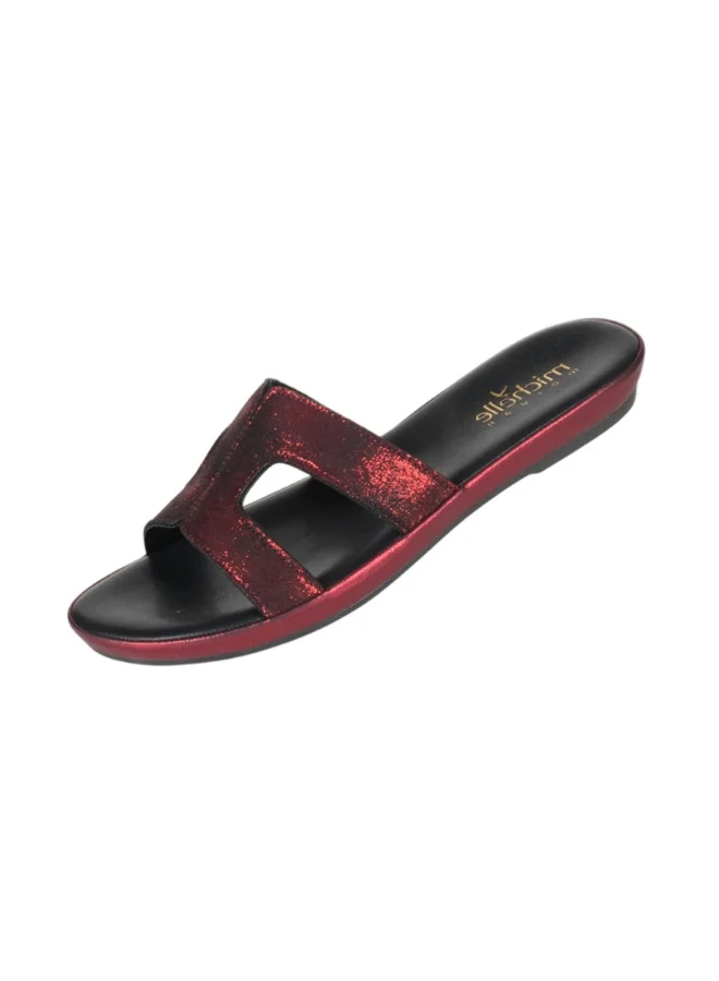 092-2970 Michelle Morgan Ladies Flat Slip on sandals 314RC679 Bordo
