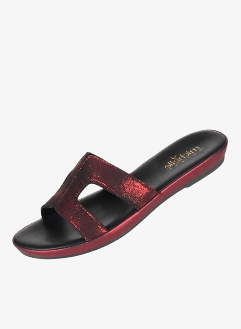 Michelle Morgan 092-2970 Michelle Morgan Ladies Flat Slip on sandals 314RC679 Bordo