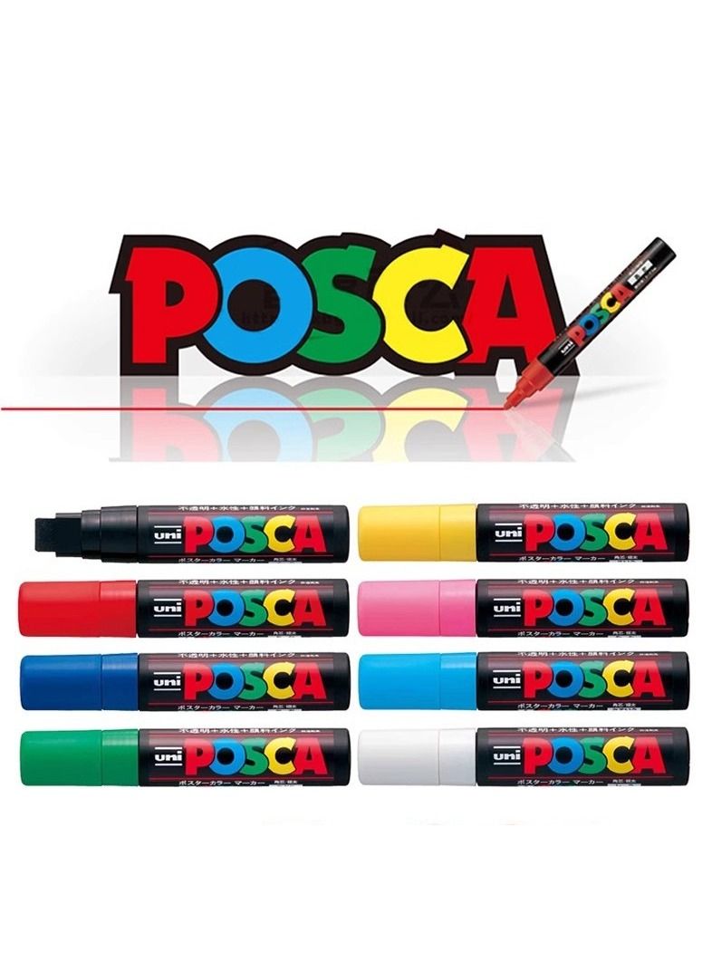 POSCA 8-Piece Paint Marker Set  15mm Multicolour - Image 4